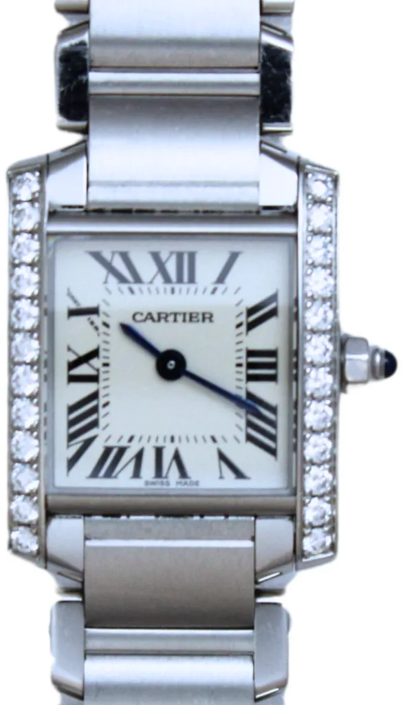 Cartier Tank Française W4TA0008/3217502774ZX 25mm Stainless steel and Diamond Silver