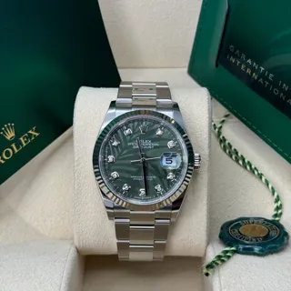 Rolex Datejust 36 126234-0056 White gold and Stainless steel Green