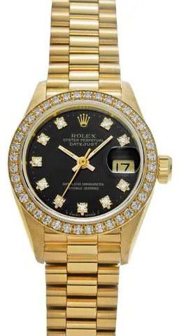 Rolex Datejust 69138G 26mm Yellow gold Black