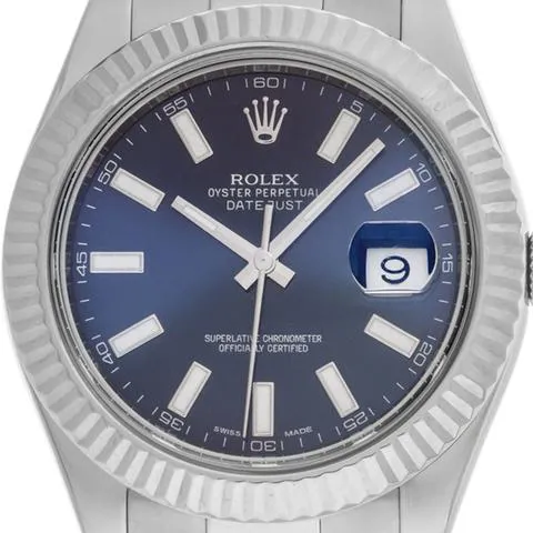 Rolex Datejust II 116334 41mm Yellow gold and stainless steel Blue