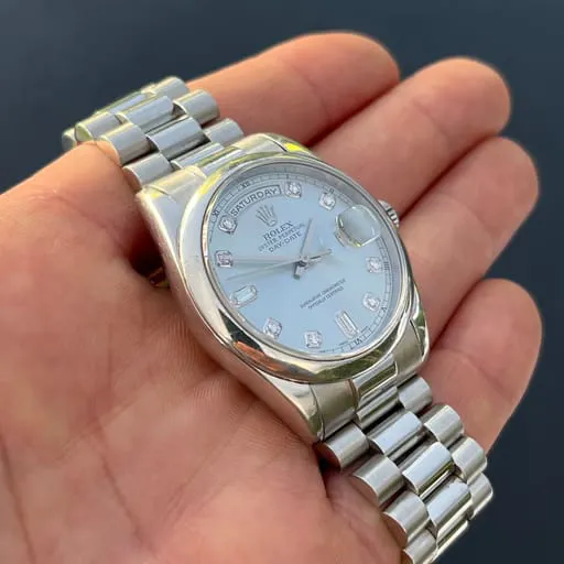 Rolex Day-Date 36 118206 36mm Platinum Blue 2