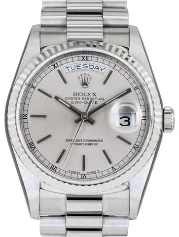 Rolex Day-Date 36 18239 36mm White gold Silver