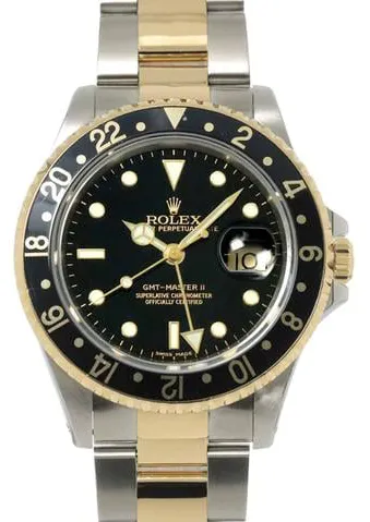 Rolex GMT-Master II 16713 40mm Yellow gold and stainless steel Black