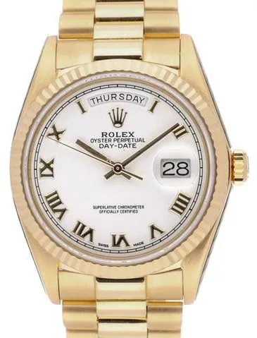 Rolex Day-Date 36 18048 36mm Yellow gold White