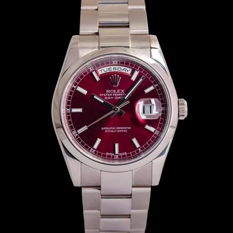 Rolex Day-Date 36 118209 36mm White gold cherry