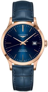 Longines Record L2.820.8.92.2 Rose gold Blue