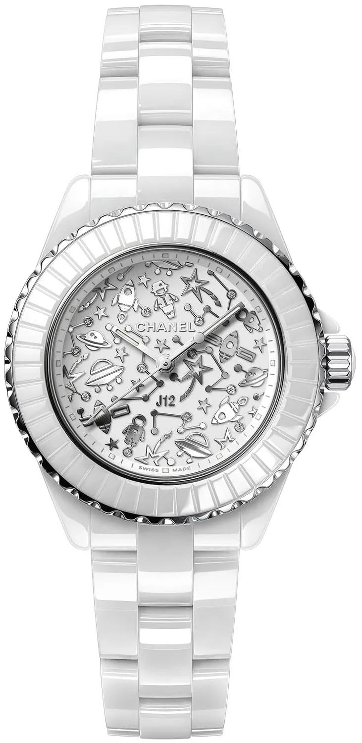 Chanel J12 H7990 33mm Ceramic and Stainless steel White