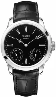 Czapek & Cie Quai des Bergues 25s Black Enamel 38.5mm Stainless steel Black