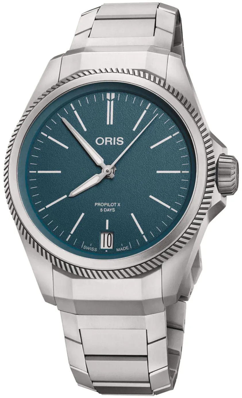 Oris ProPilot X 01 400 7778 7155 39mm Titanium Blue