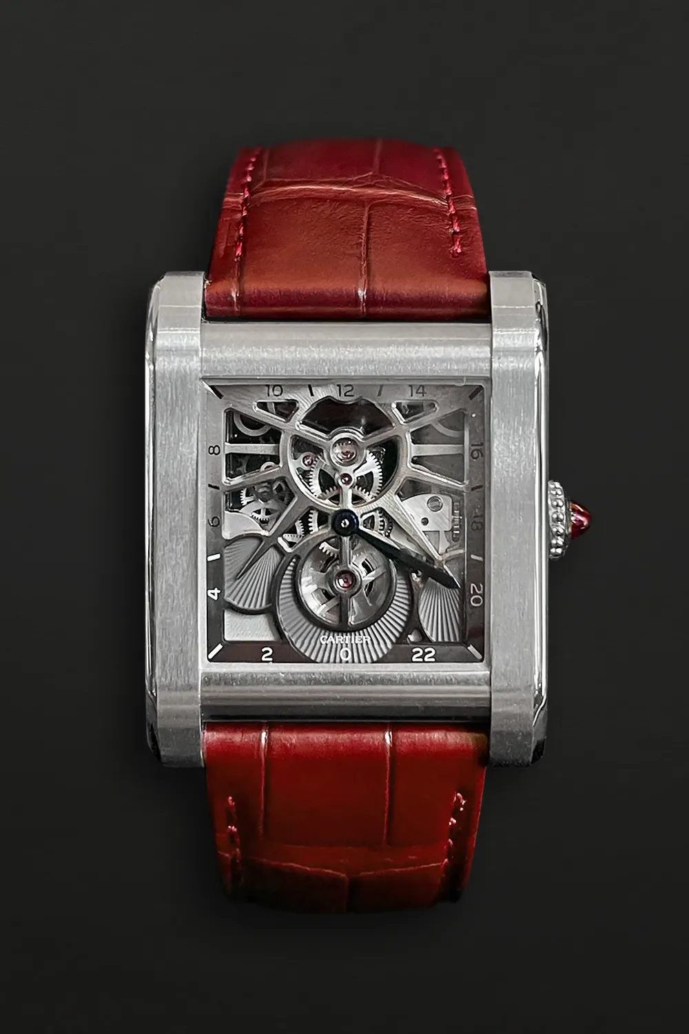 Cartier Tank Normale WHTA0020 35mm Platinum Openwork