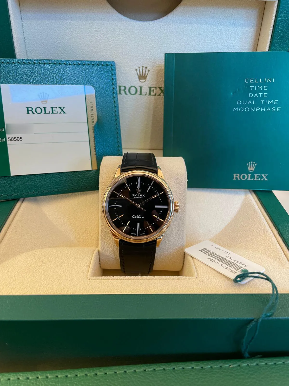 Rolex Cellini 50505 39mm Rose gold Black 1