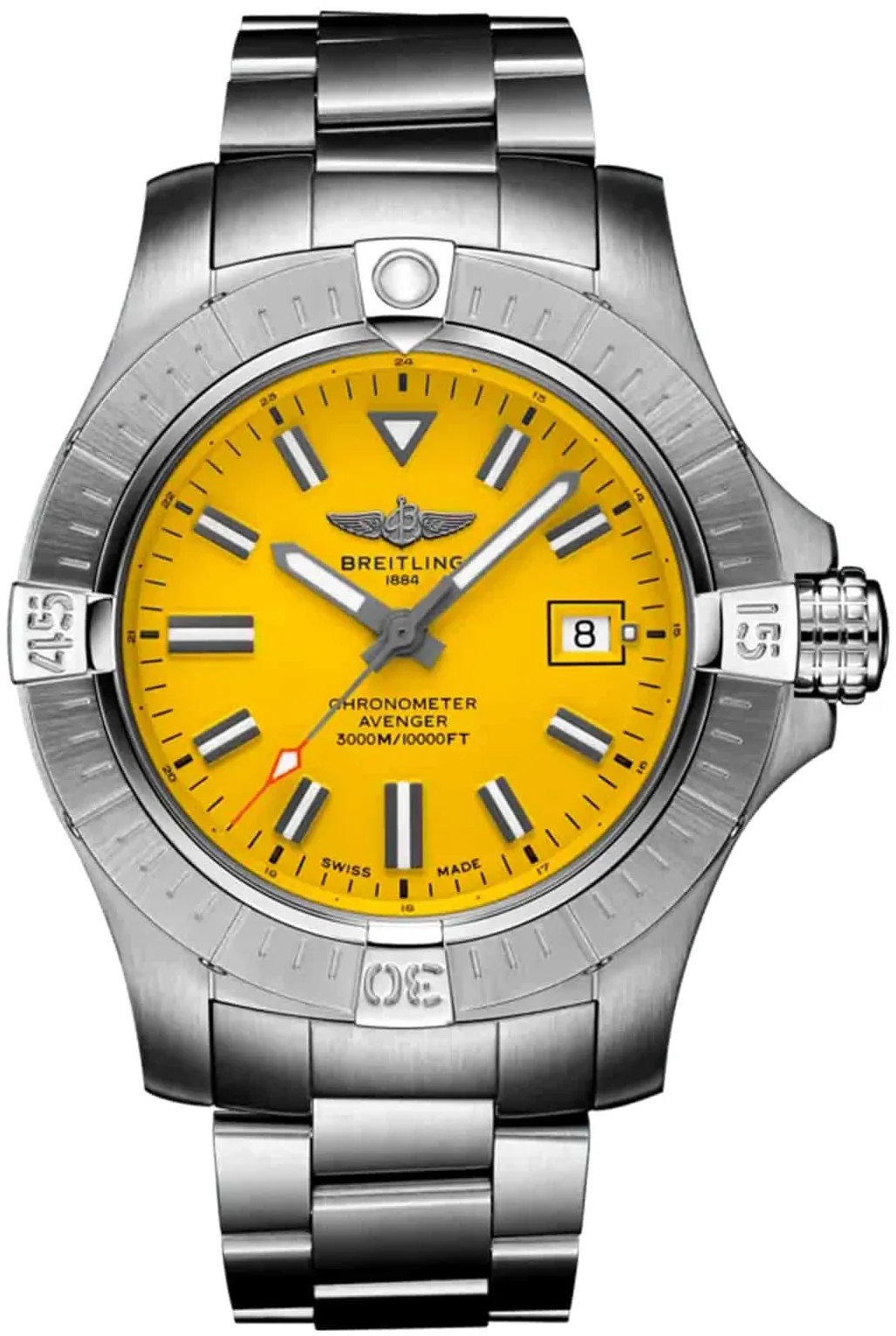 Breitling Avenger A17319101I1A1 45mm Stainless steel Yellow
