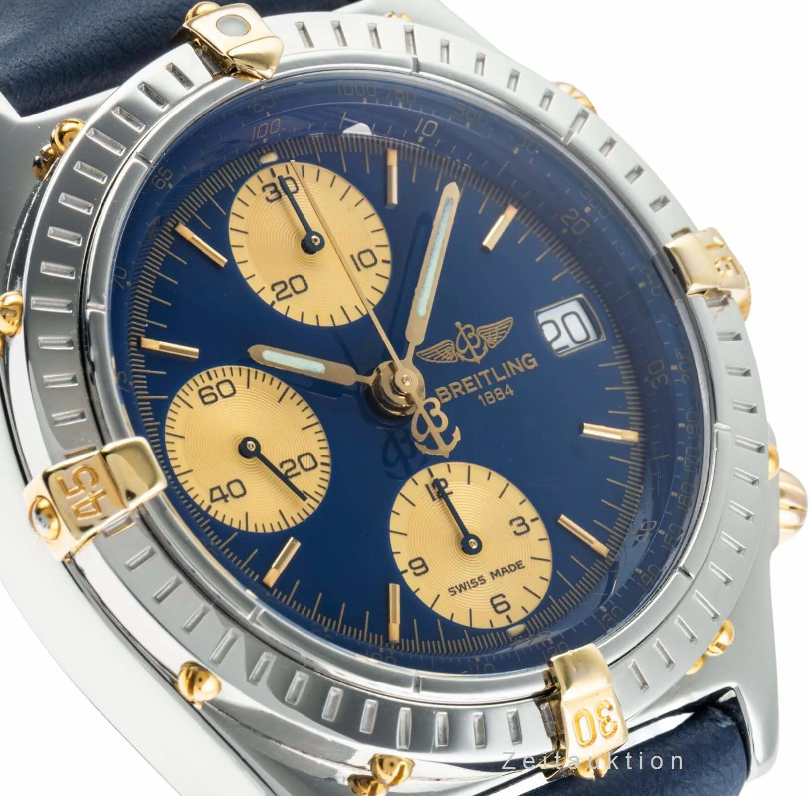 Breitling Chronomat B13050 39mm Yellow gold and Stainless steel Blue 9