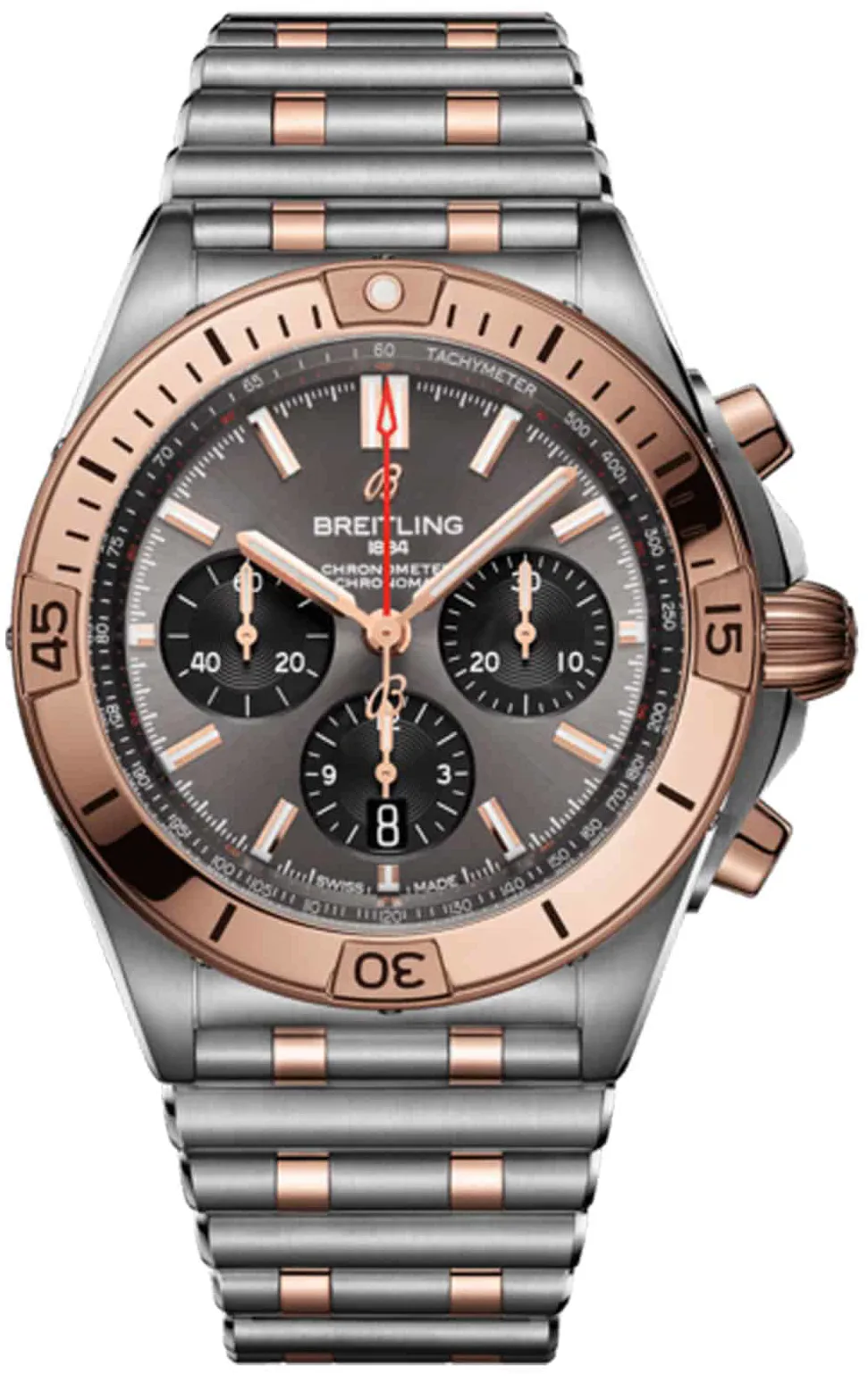 Breitling Chronomat UB0134101B1U1 42mm Rose gold and Stainless steel Gray