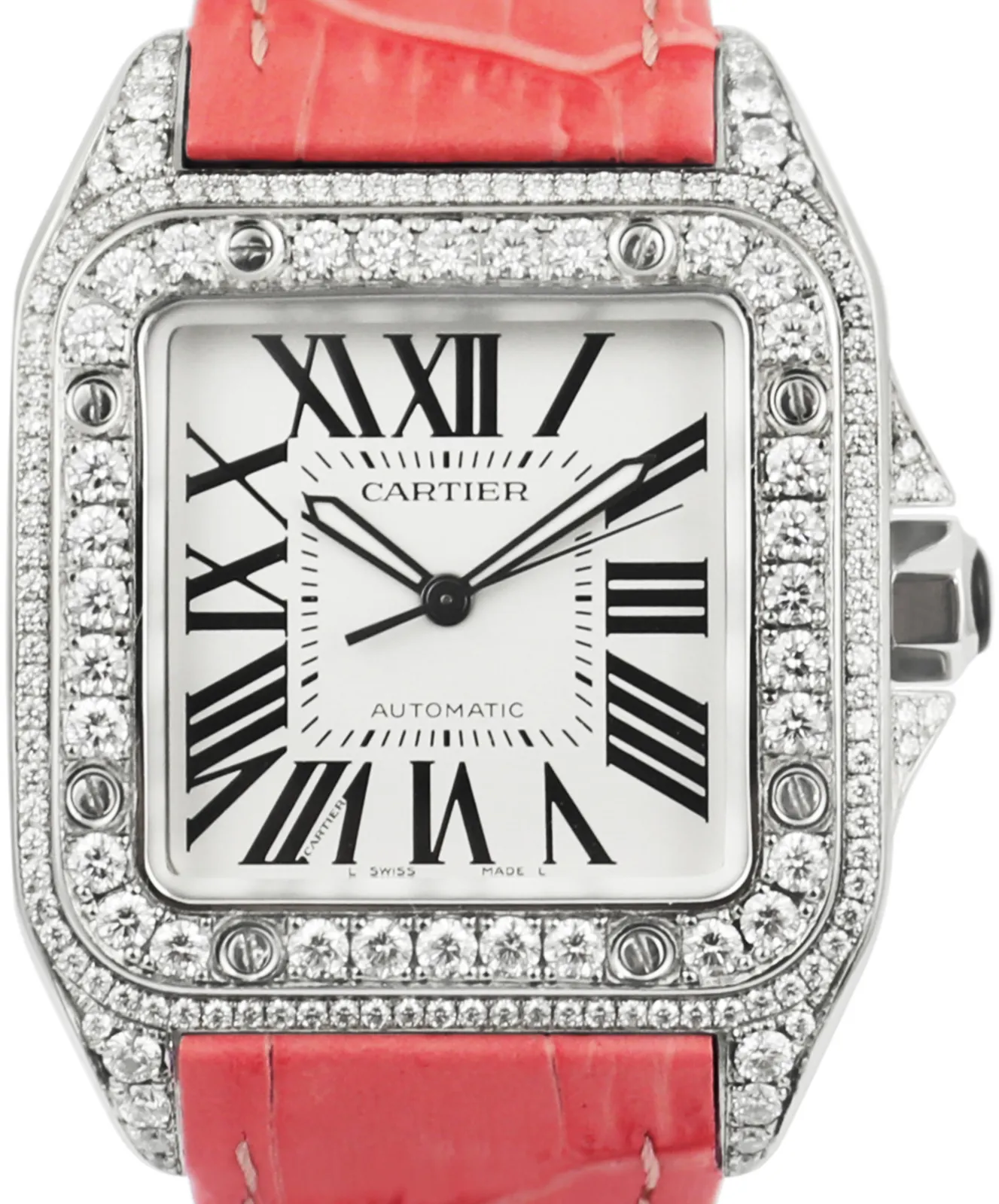 Cartier Santos 100 2656 38mm Stainless steel White