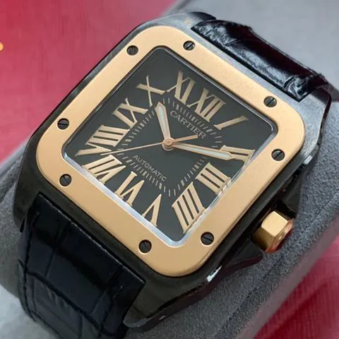 Cartier Santos W2020009 Yellow gold and Stainless steel Black 1