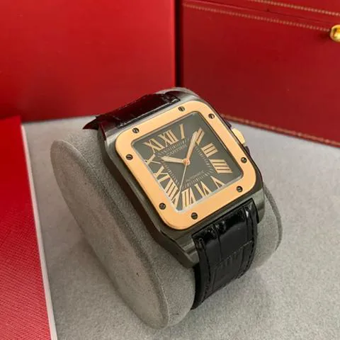 Cartier Santos W2020009 Yellow gold and Stainless steel Black 2