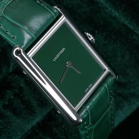 Cartier Tank WSTA0056 33.5mm Stainless steel Green 11