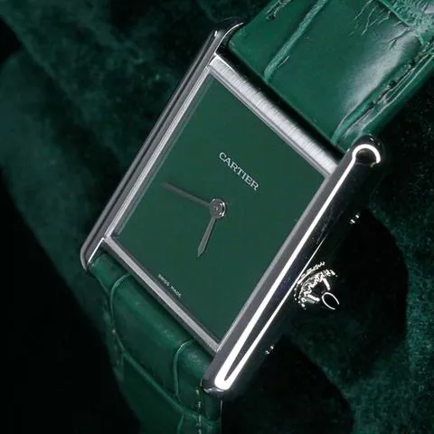 Cartier Tank WSTA0056 33.5mm Stainless steel Green 1