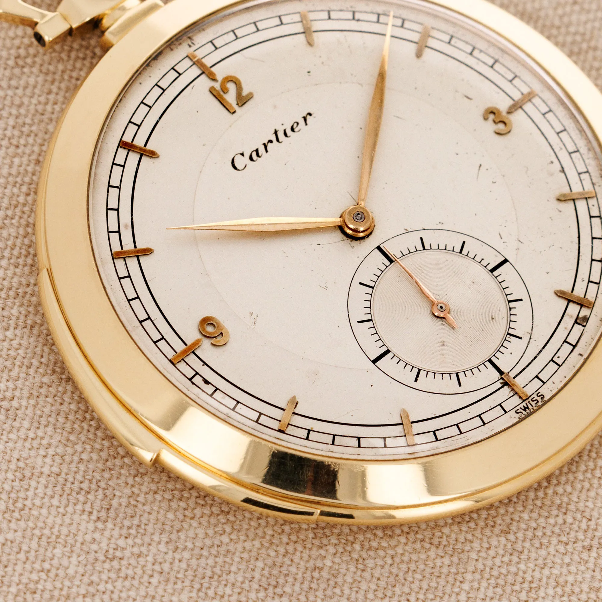 Cartier  Vintage 48mm  18k YG Silver 6