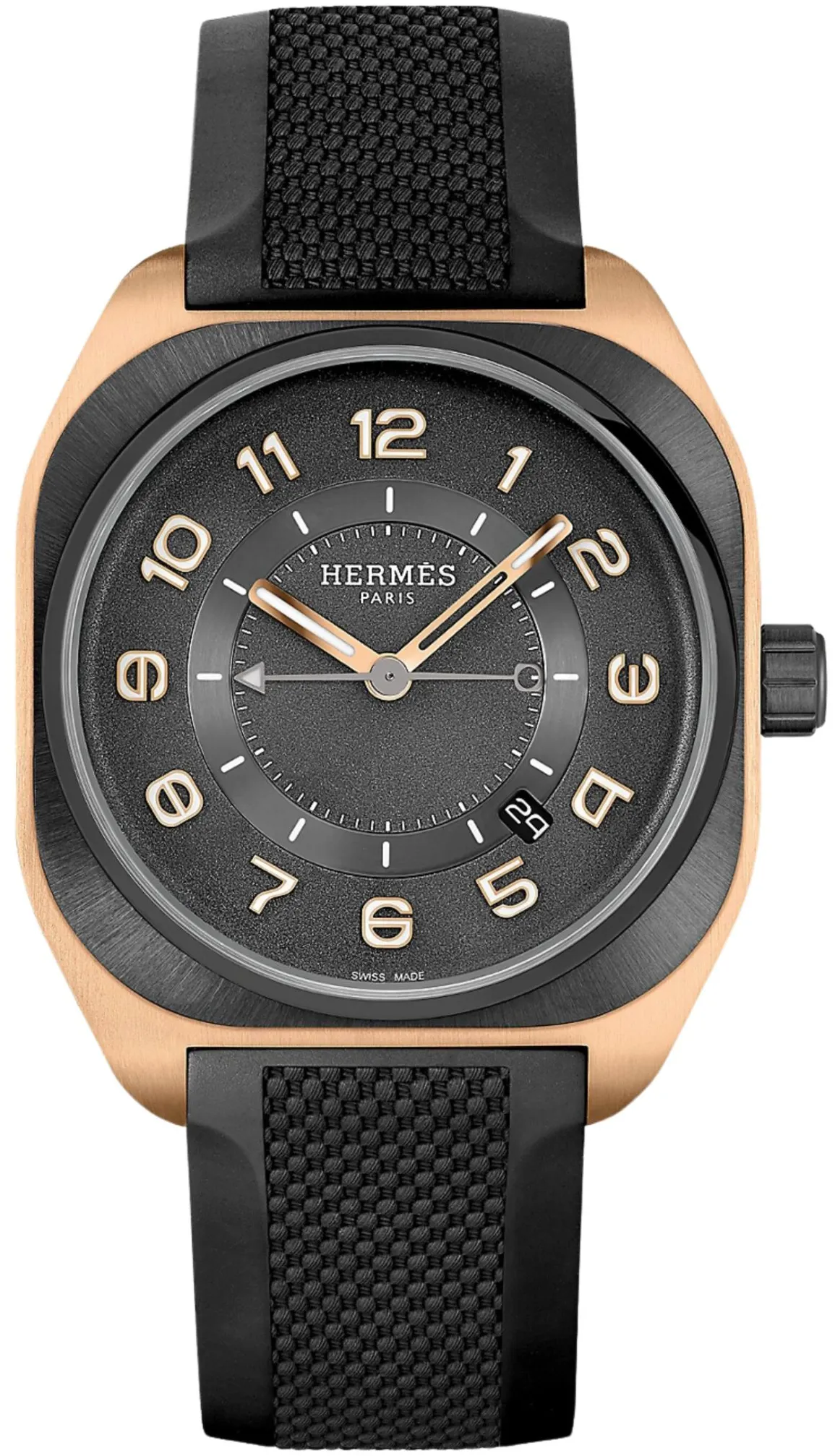 Hermès Hermès H08 060124WW00 42mm Rose gold and Titanium Black