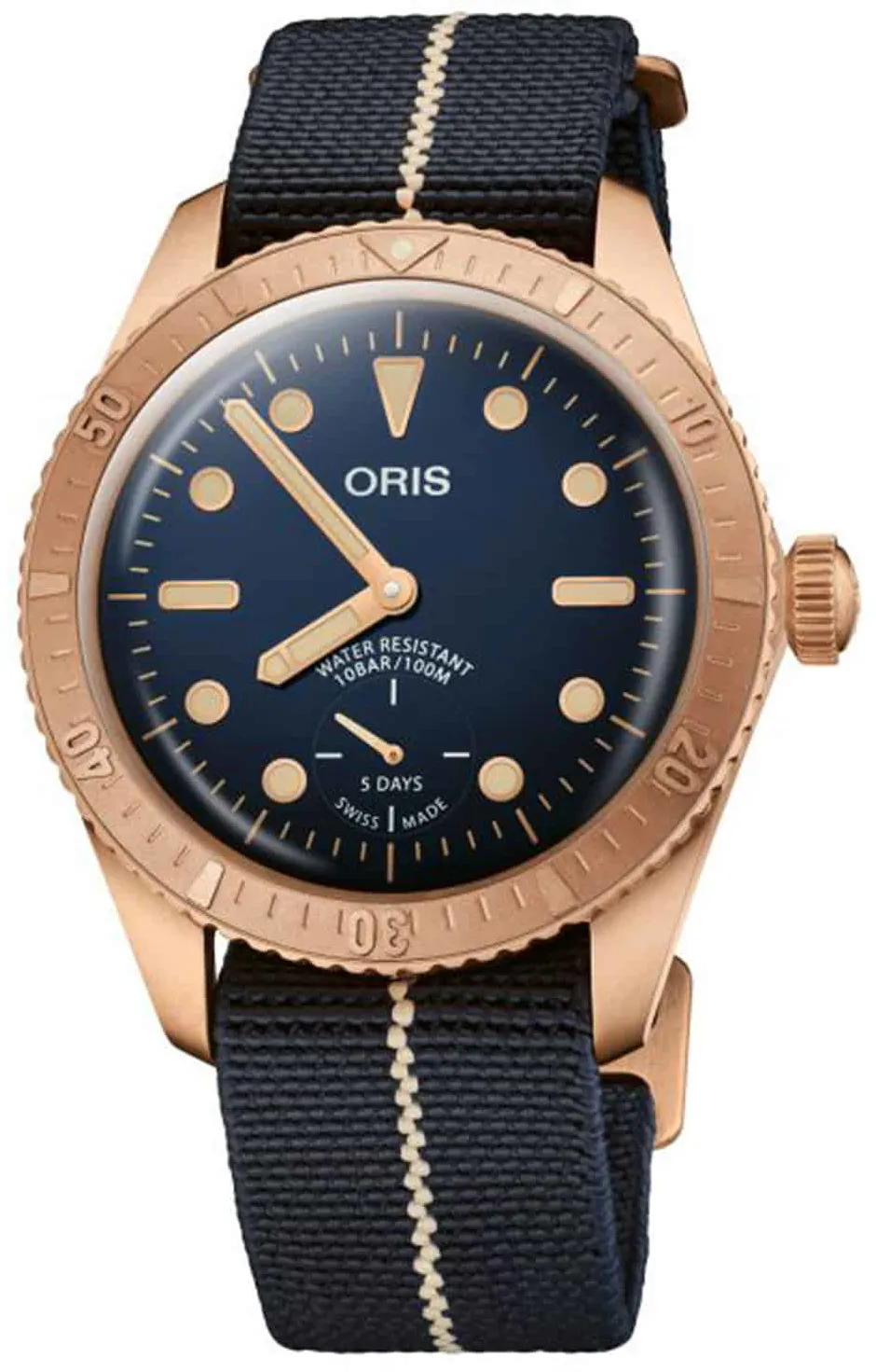 Oris Carl Brashear 01 401 7764 3185-Set 40mm Bronze Blue