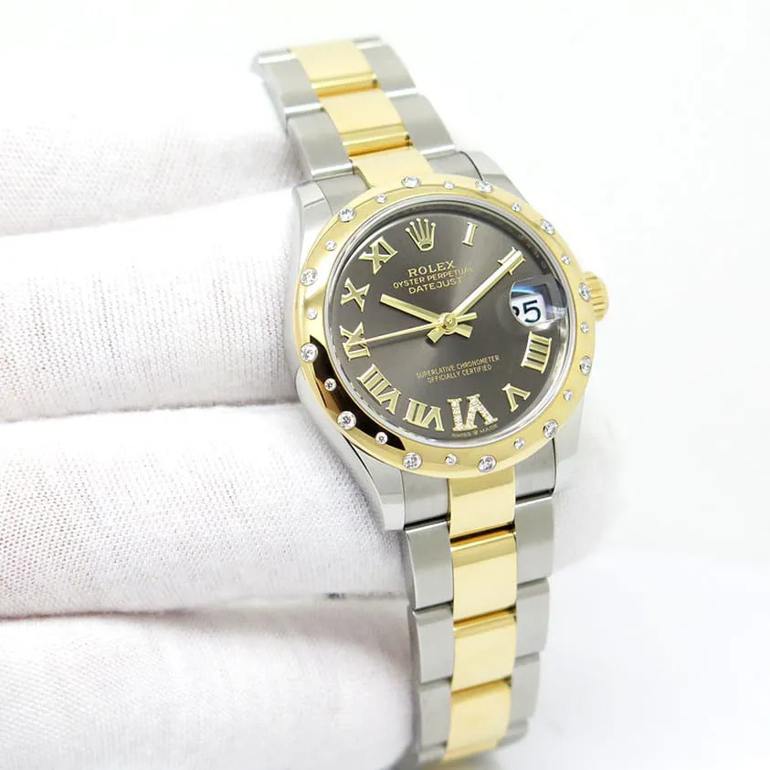 Rolex Datejust 278343RBR-0017 31mm Yellow gold and Oystersteel Gray