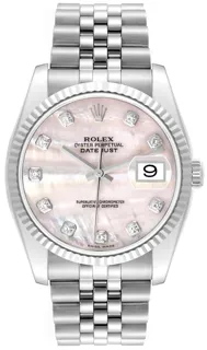 Rolex Datejust 36 116234-0078 White gold and Stainless steel White