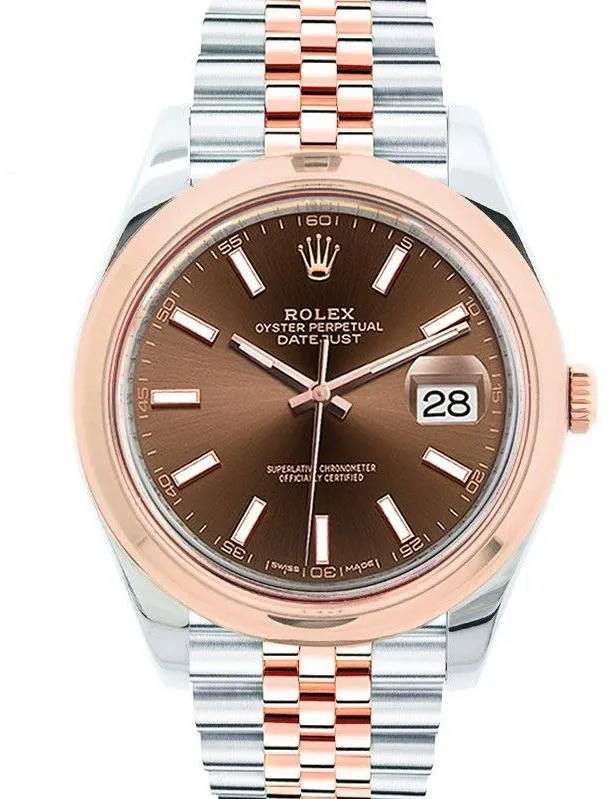 Rolex Datejust 41 126301 41mm Yellow gold and stainless steel Brown