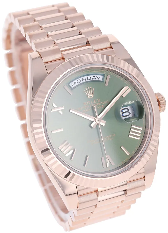 Rolex Day-Date 40 228235-0025 40mm Everose gold Green 8