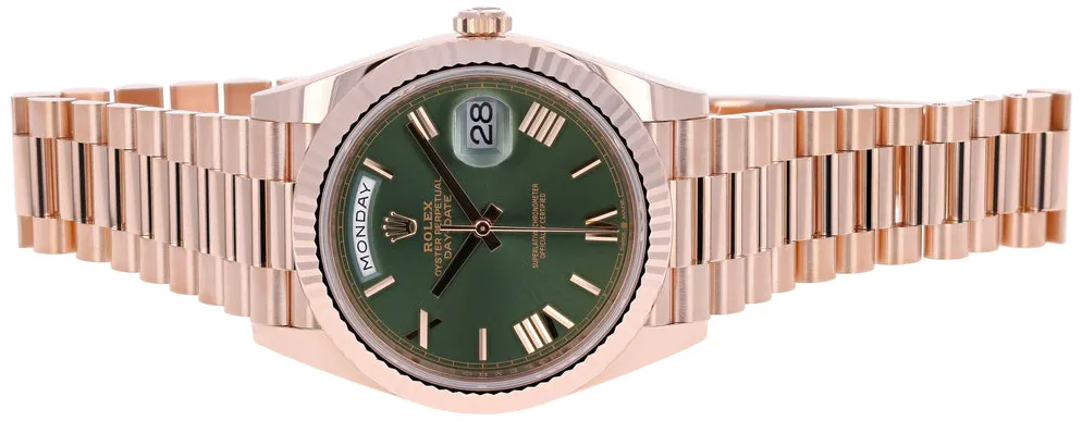 Rolex Day-Date 40 228235-0025 40mm Everose gold Green 15