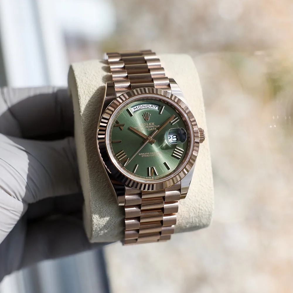 Rolex Day-Date 40 228235-0025 40mm Everose gold Green 5