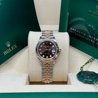 Rolex Lady-Datejust 279171-0011 Rose gold and Stainless steel Brown