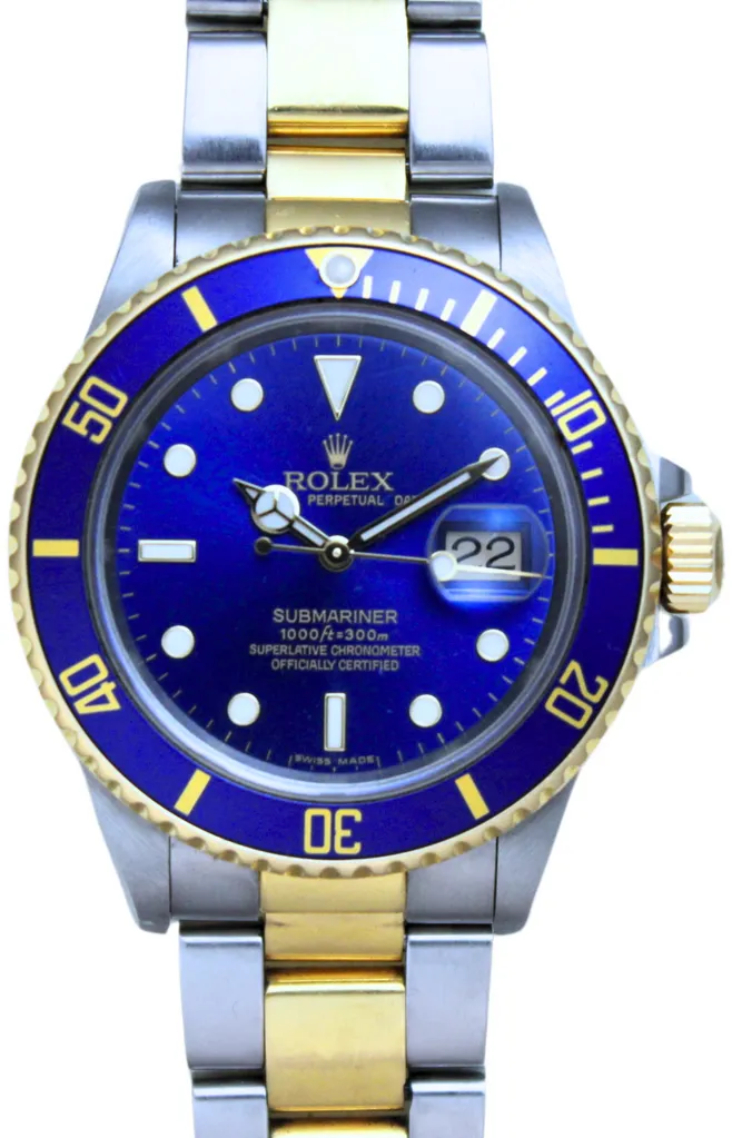 Rolex Submariner 16803/9347544 40mm Yellow gold and Stainless steel Blue