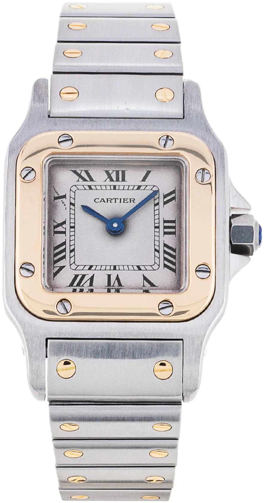 Cartier Santos W20012C4 24mm Yellow gold and Stainless steel Silver Roman Numeral