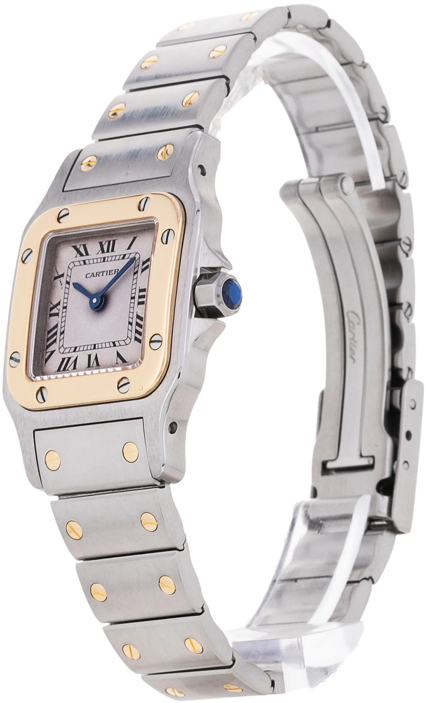 Cartier Santos W20012C4 24mm Yellow gold and Stainless steel Silver Roman Numeral 1