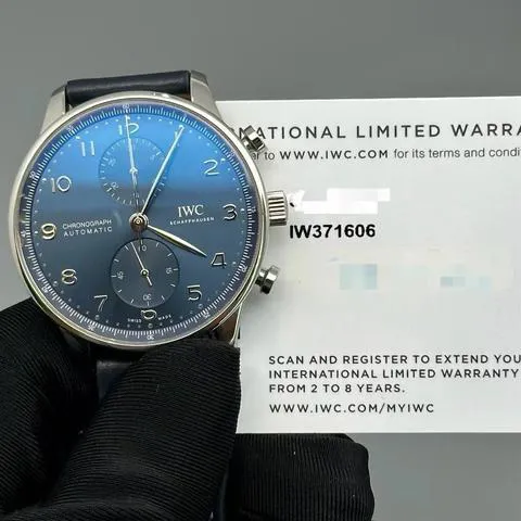 IWC Portuguese Chronograph IW371606 41mm Stainless steel Blue