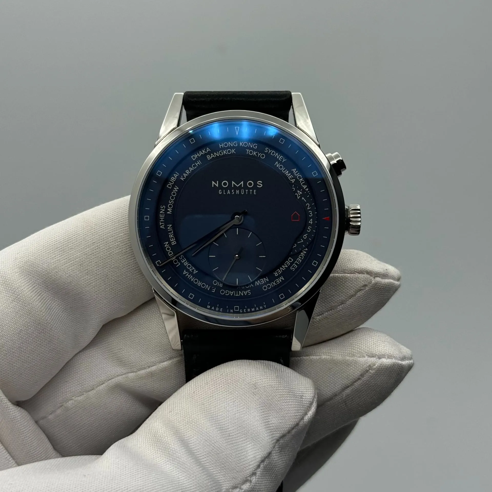 NOMOS Zürich World Time 807 40mm Stainless steel Blue