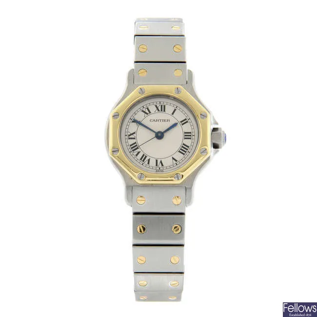 Cartier Santos 20mm Stainless steel and yellow gold Cream