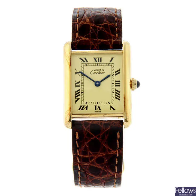 Cartier Tank 23mm Gold plated silver Cream