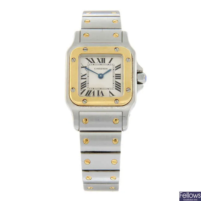 Cartier Santos Galbée 1567 23mm Stainless steel and yellow gold Silvered