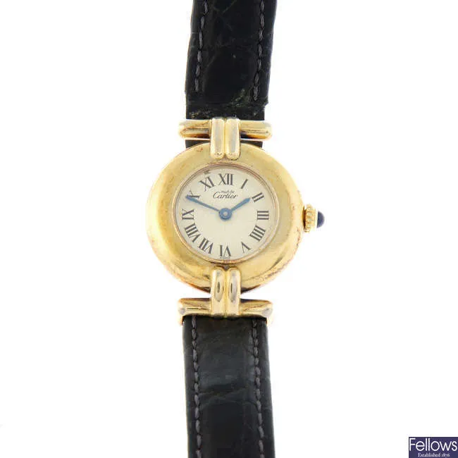 Cartier 24mm Gold plated silver White