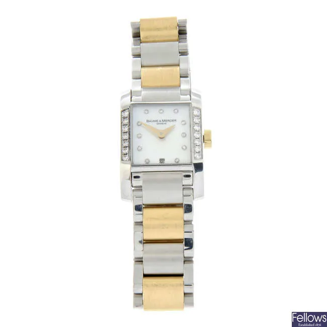 Baume & Mercier Hampton 65548 22mm Stainless steel and diamond-set Mother-of-pearl