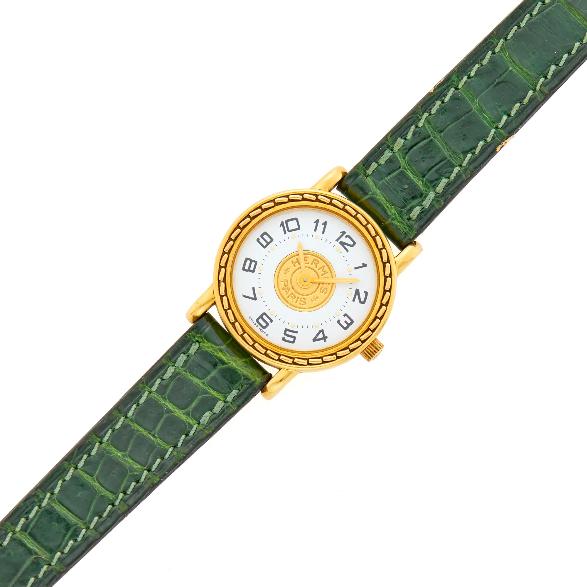 Hermès Sellier 24mm Yellow gold White