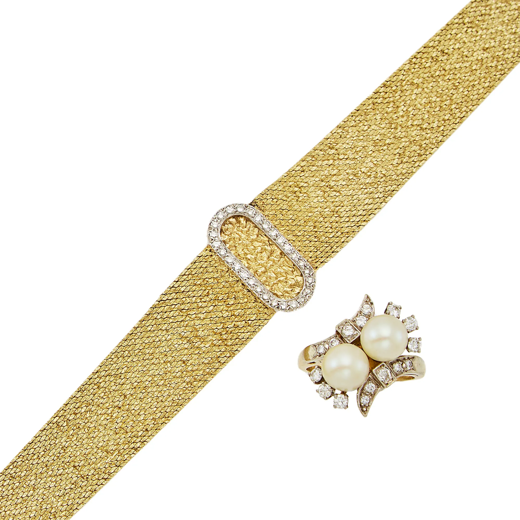 Omega Yellow gold and Diamond Silver