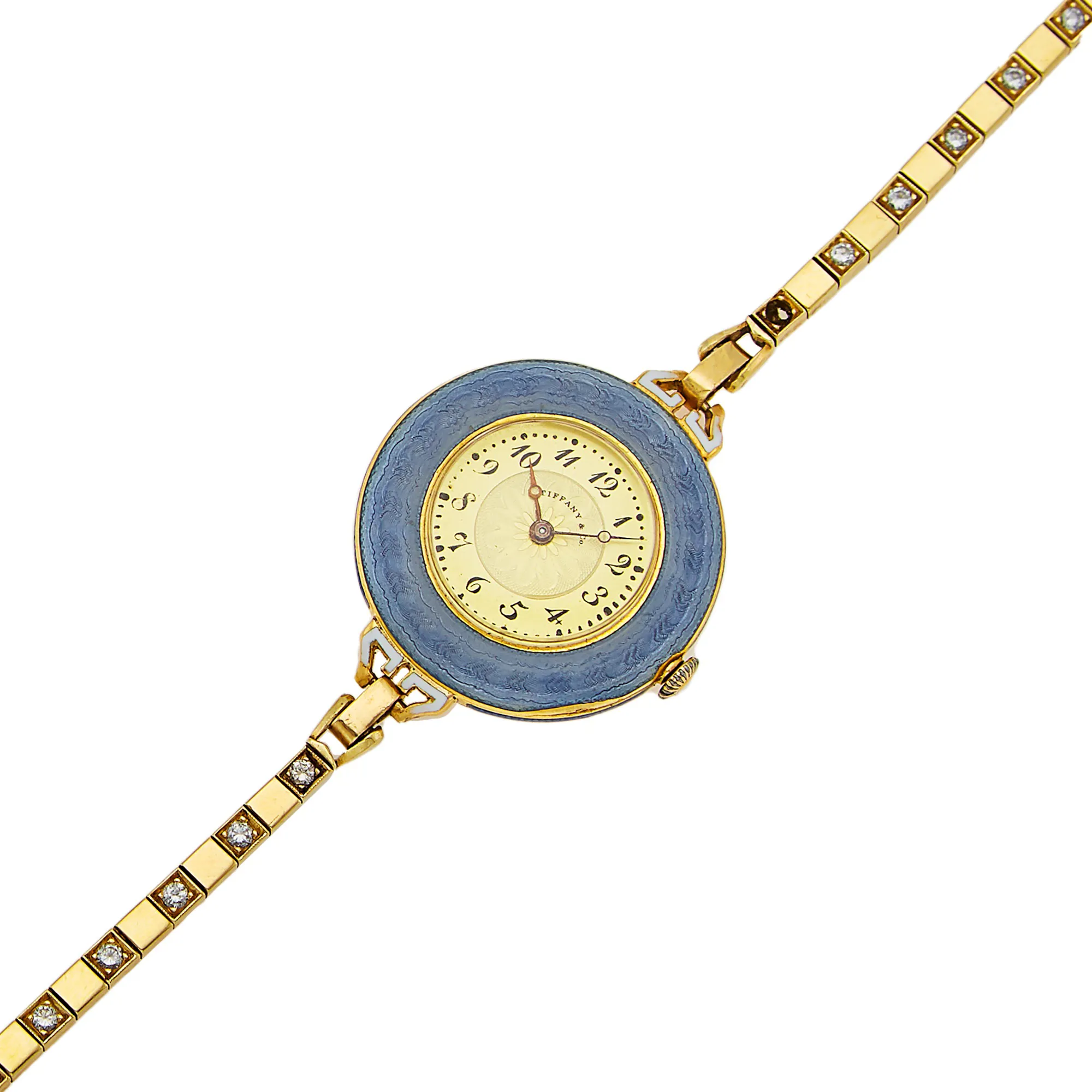 Tiffany 30mm Yellow gold Guilloché