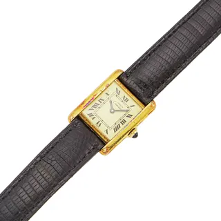 Cartier Tank Silver and Gilt-metal White