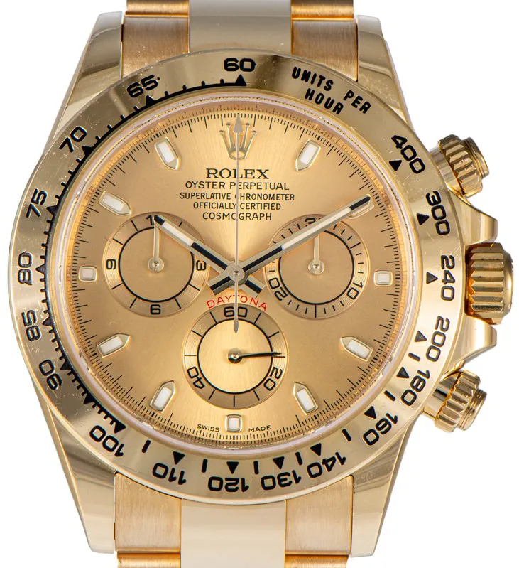 Rolex Daytona 116508 40mm Yellow gold and 18k yellow gold Champange