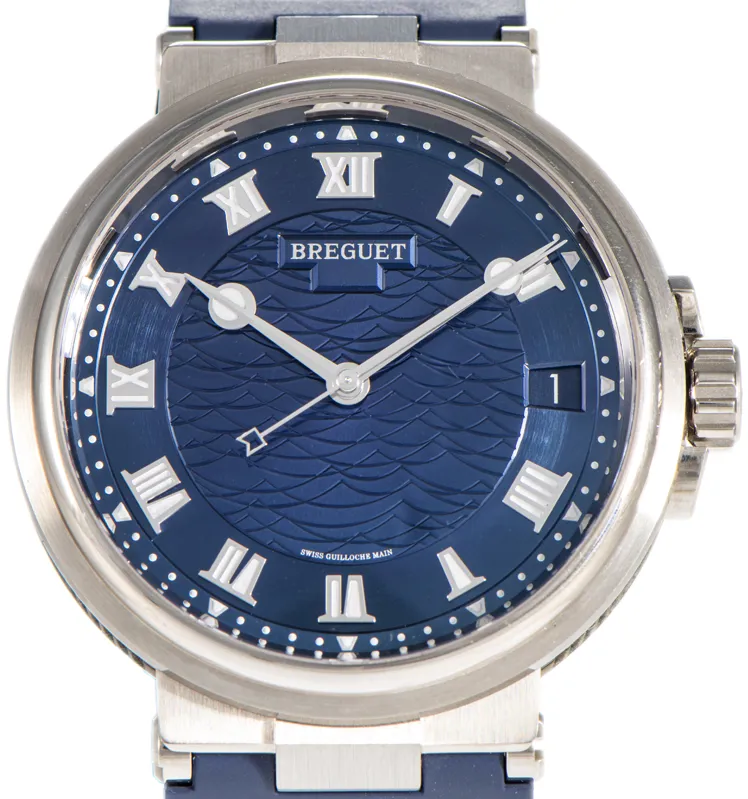 Breguet Marine 5517BB/Y2/9ZU 40mm White gold and 18k white gold Blue