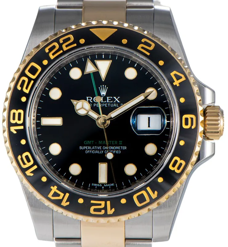 Rolex GMT-Master II 116713LN 40mm Yellow gold and Stainless steel and 18k yellow gold Black